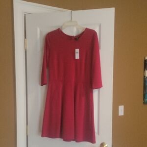 GAP Women's Long Sleeve Dress in Rich Red